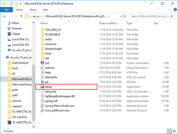نصب SQL Server