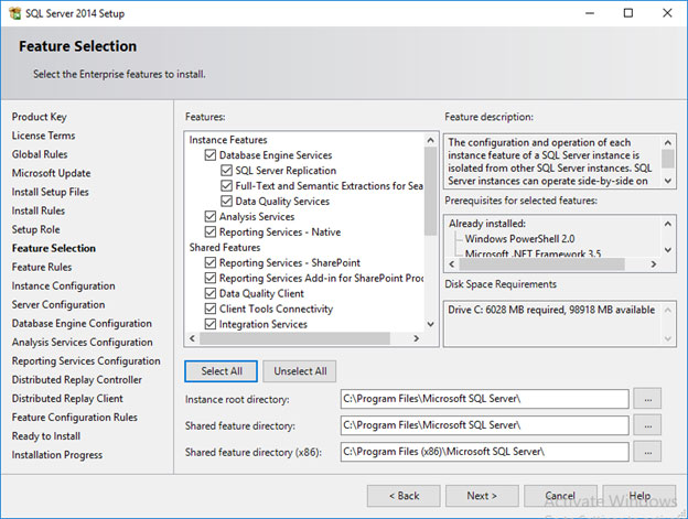 نصب SQL Server