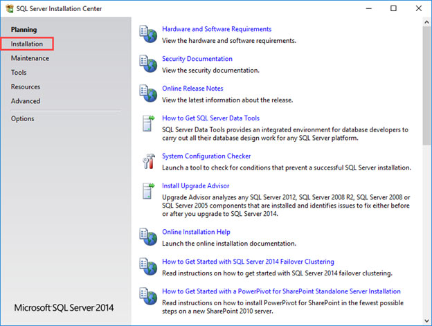 نصب SQL Server