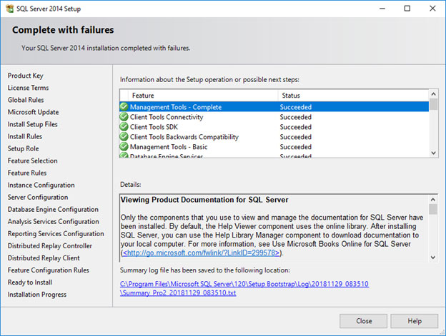 نصب SQL Server