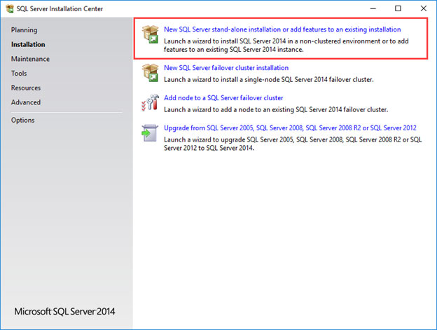 نصب SQL Server