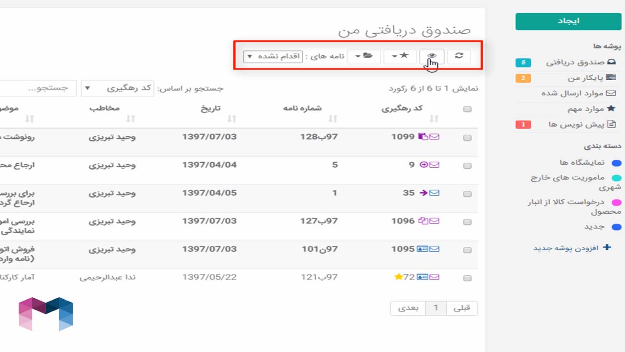 اجزای صندوق پستی در اتوماسیون اداری